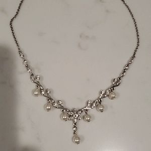 Pearl and cubic zirconia necklace